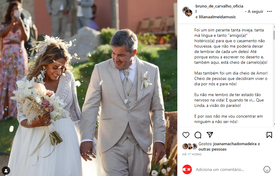 bruno de carvalho ex concorrente big brother liliana campos casamento dizer sim